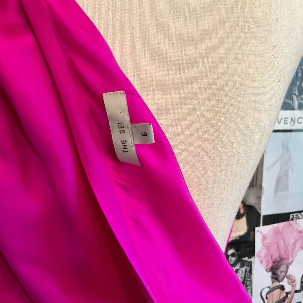The Sei Ruched Silk Asymmetric Mini Dress - Picture 7 of 7